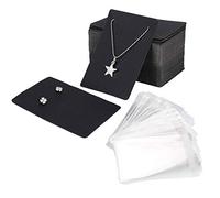 QH-Shop Display per Orecchini Etichette in Carta Kraft Cartoncini per Orecchini con Buste Autoadesive per Confezionare Display Gioielli Orecchini Collane 300 Pezzi