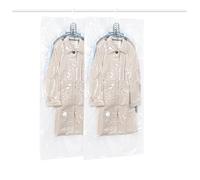 QH7- Sacchetti sottovuoto vestiti da appendere, 2pezzi, Vacuum storage bags salvaspazio per vestiti, organizer per armadio, Sacchetti vestitii trasparente e riutilizzabile