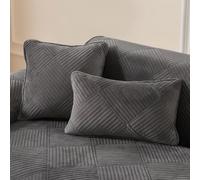 QHAIYYBF Copridivano 4 posti con penisola,Velluto Copriseduta Divano Elasticizzato, Universale Copricuscini Divano Antiscivolo, Copridivano Cuscini Separati, Soft Sofa Seat Cover Lavabili