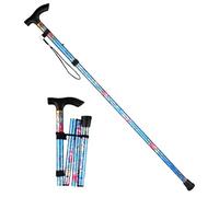 QHFlashbuy Bastoni da Passeggio,Bastone per Anziani Pieghevole,Bastone da Passeggio Regolabile in Altezza,Bastone Portatile Bastoncini da Trekking(blu)