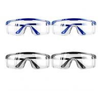 QHFlashbuy Occhiali di sicurezza per adulti, 4 pezzi, occhiali protettivi trasparenti, anti-appannamento, per adulti, antigraffio, per lavoro, casa, chimica, giardinaggio, attività all'aperto