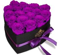 QHHENTOO 17 Rose Infinity, Regalo di Rose Viola Eterne per Donne, Rosa Conservata in Scatola a Forma di Cuore per Donne, Madre, per Compleanno, Anniversario, San Valentino, Festa della Mamma, Natale