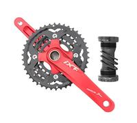 QHIYRZE Guarnitura MTB Bike Hollow 64/104 BCD Set di Pedivelle 170mm 24-32-42T Tripla Corona for 9/10 velocità, con Kit Movimento Centrale (Color : Rot)