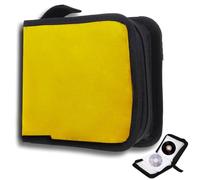 qhklew Custodia per CD per 40 dischi, CD DVD Discs, con chiusura lampo, borsa Oxford, salvaspazio, per auto e casa (giallo)