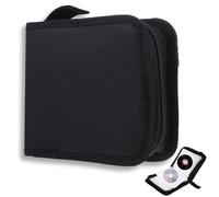 qhklew Porta CD Custodia, Dvd Organizzatore, Protable Oxford Panno 40 Dischi CD, Cerniera Custodia Organizer per Dischi Protettivi per Viaggi in Auto, Nero