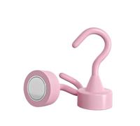 QHKNUYOAX 6Pcs Multi-Color Magnetic Storage Hooks, Weight Capacity, Magnets for Hanging On Refrigerators and Ceilings for Walls, Living Room(Red)(Pink)