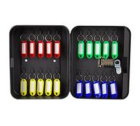 QHKNUYOAX Cassetta di sicurezza for chiavi con codice Armadietto for in acciaio Supporto a parete for gestione delle combinazione a 3 cifre for garage Scuola ufficio (nero)(20)