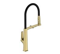QHLMLL 3 Way Kitchen Tap with Pull out Hose Brushed Gold Flexible Drinking Water Tap for Sink Double Outlet Faucet