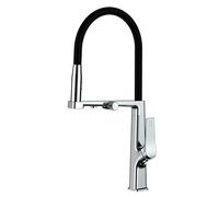 QHLMLL 3 Way Kitchen Tap with Pull out Hose Chrome Flexible Drinking Water Tap for Sink Double Outlet Faucet