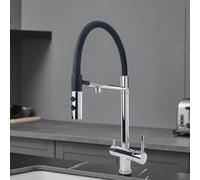 QHLMLL 3 Way Taps for Kitchen Sink Chrome Flexible Tap 360° Rotating Faucet Drinking Water Tap for Kitchen Sink