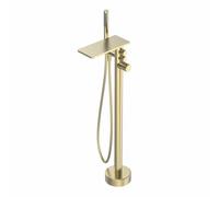 QHLMLL Bath Mixer Taps with Shower Waterfall Brushed Gold Freestanding Faucet Single Lever Shower Mixer Tap