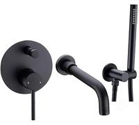 QHLMLL Bathtub Faucets And Shower Heads Shower Set Mixer Valve 2 Function Bathtub Mixer Taps Hot And Cold Wall Mounted Bathroom Shower Faucet with Hand Shower,Gold.1