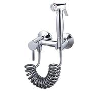 QHLMLL Bidet Sprayer Kit for Toilet Chrome Single Function Hand Held Sprayer Toilet Bidet Attachment Faucet Sprayer Kit for Toilet,Spring Hose,10cm (Spring Hose 10cm)