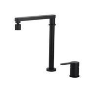 QHLMLL Black Kitchen Tap Ideal for Window Installation Kitchen Sink Taps 360° Rotatable Caravan Mixer Tap Lift Faucet-Dual Mode