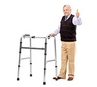 QHLMLL Camminare e, Pieghevole Standard Walker Altezza Regolabile Aiuto per Camminare assistito Piccolo Leggero Senza Ruote Stretto S per Anziani Disabilità Ausili per Camminare Argento Brillante S