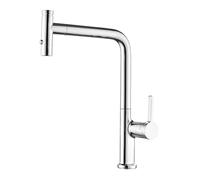 QHLMLL Chrome Kitchen Taps with Pull out Spray 2 Mode Kitchen Faucet Mixer Tap Hot And Cold 360° Swivel Spout