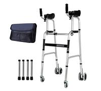 QHLMLL Deambulatore a 4 Ruote, Altezza Regolabile con braccioli e Ruote, ausilio per la Mobilità Pieghevole per Riabilitazione per Anziani disabili, Una Stella di Luce