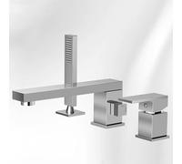 QHLMLL Deck Mounted Bath Shower Mixer Tap Black 360 Swivel Spout Hand Held Shower Head And Hose Set for Bath Taps