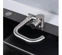 QHLMLL Folding Single Lever Sink Faucet Kitchen Tap Brushed Stainless Steel Mixer Taps Sink Mono Single Lever-D