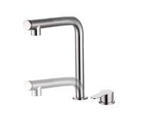 QHLMLL Folding Tap for Campervan Sink Brushed Dual Mode Pull out Kitchen Tap for Front Window, Lift Faucet Save Space Single Lever Kitchen Mixer Taps