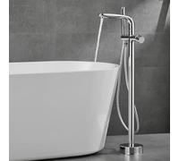 QHLMLL Freestanding Bathtub Faucet Single Lever Bath Shower Mixer Tap Shower Taps with Shower Mixer 360 Swivel Spout, (Chrome A)