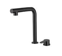 QHLMLL Front Window Kitchen Taps Mixer Black Lift Faucet Save Space 2 Spray Modes Kitchen Sink Tap Spray Head Ideal for Window Installation