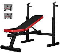 QHLMLL Grande Supporto per Squat con bilanciere Regolabile in Altezza, Panca in Acciaio Massiccio, Tavolo per Pesi con manubri, Rack per Squat, Set di bilancieri per Uso Domestico, mensola pieghevo