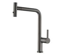 QHLMLL Grey Kitchen Taps with Pull out Spray 2 Mode Kitchen Faucet Mixer Tap Hot And Cold 360° Swivel Spout