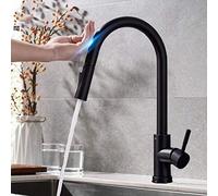 QHLMLL Kitchen Taps Faucet Pull out Sensor Black Kitchen Faucet Sensitive Touch Control Faucet Mixer Tap for Kitchen Touch Sensor Kitchen Mixer Tap