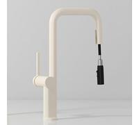 QHLMLL Kitchen Taps Sink Mixer Pull out Spray Tap Single Faucet - Creamy Kitchen Sink Mixer Tap Single Lever with Swivel Spout Monobloc