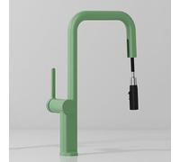 QHLMLL Kitchen Taps Sink Mixer Pull out Spray Tap Single Faucet - Green Kitchen Sink Mixer Tap Single Lever with Swivel Spout Monobloc