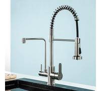 QHLMLL Pull Down Kitchen Sink Mixer Tap 3 Way Water Filter Tap Spring Faucet Kitchen Mixer Taps 1 Hole-A