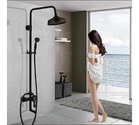 QHLMLL Rain Shower Faucet Bathroom Shower Faucet Set 8 inch Wall Mounted Mixer with Hand Sprayer 3-Model Hot & Cold Water