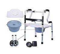 QHLMLL Rely On Walking Walker per Anziani Rollator Doccia Comodo Aria con Vaso per Anziani Pieghevole con 2 Ruote Walking e Trasporto Aria con Sedile Ribaltabile, Ausilio per la Mobilità per Anzian