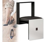 QHLMLL Scarpiera da ingresso invisibile, sgabello retrattile per fasciatoio, carico 150 kg, panca per scarpe con cuscino in pelle, per corridoio, sedia, corridoio, cucina, bagno, nero