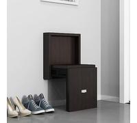 QHLMLL Scarpiera da ingresso, panca da parete, sgabello pieghevole in legno massello, sedia fasciatoio, sedia pieghevole retrattile, sedia da corridoio, corridoio, cucina (colore: noce scuro)