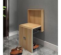 QHLMLL Scarpiera da ingresso, panca da parete, sgabello pieghevole in legno massello, sedia fasciatoio, sedia pieghevole retrattile, sedia da corridoio, corridoio, cucina (colore: noce chiaro)