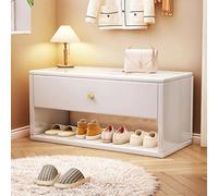 QHLMLL Scarpiera in legno massello con cassetto per camera da letto e soggiorno, grigio (60 cm)