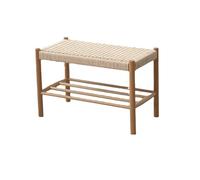 QHLMLL Scarpiera in legno massello con rastrelliera portaoggetti e sedile per corridoio, soggiorno, portico e ingresso, robusta e può contenere fino a 90,7 kg, nero, 60 cm