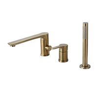 QHLMLL Shower Faucet Set,Wall Mounted Tub Faucet Brushed for Bathroom Modern Single Handle Wall Bathtub Filler with Hand Shower,Black,E