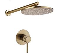QHLMLL Shower Faucet System Set Brushed d Solid Brass Set Shower Head Shower Faucet Wall Mounted Shower Arm Mixer Ceramic Valve Single Handle Bath Shower Mixer Taps