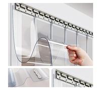 QHLTY Personalizzato Lamella per Tende Verticali in PVC Trasparente Impermeabile Strisce di Plastica Tenda della Porta per Terrazza, Industriale, Box Auto (Size : 120x220cm)