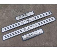 QHNSVFG 4 Pezzi Strisce di Protezione per Soglia Auto per 4 PCS Car Door Sill Protector Strips for MG ZS 2017-2025, Stainless Steel Material Sticker Trim,A-Normal