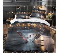 QHNZKJXPRL Vetro a forma di cuore Set Di Copripiumino 3 Pezzi morbida microfibra stampa di 3D con federa incluso federe Moderno decorativo copripiumino for ragazze e adulti Single（135x200cm）