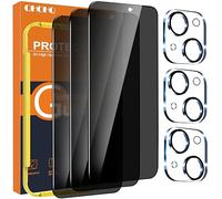 QHOHQ 3 Pezzi Pellicola Privacy per iPhone 15 [6,1 Pollici] con 3 Pezzi Protezione Fotocamera, Anti-Spy Vetro Temperato, Ultra Resistente, Anti-Graffio, HD, Senza Bolle