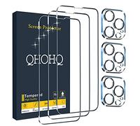 QHOHQ 3 Pezzi Vetro Temperato per iPhone 13 Pro Max 6.7" con 3 Pezzi Pellicola Protettiva Fotocamera Posteriore, Ultra Resistente, Durezza 9H, HD, Anti-Graffio, Senza Bolle, Facile Installare