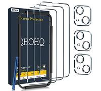 QHOHQ 3 Pezzi Vetro Temperato per iPhone 14 Plus 6.7" con 3 Pezzi Pellicola Protettiva Fotocamera Posteriore, Ultra Resistente, Durezza 9H, HD, [Incluso Telaio Facile da Installare]