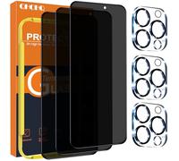 QHOHQ Pellicola Privacy per iPhone 16 Pro Max + Pellicola Fotocamera, Grado Militare Anti-Spy Vetro Temperato, [Copertura Completa], Super Top 9H+, con Strumento di Montaggio Semplice [3+3 Pezzi]