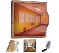 QhomeQ Luce Notturna 3D Naked Eye Visual, Illusione Ottica, Ambient Lighting, USB, Quadro, Arancione, Resina, Touch, LED, Parete, Interno