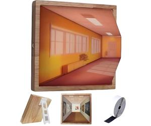 QhomeQ Luce Notturna 3D Naked Eye Visual, Illusione Ottica, Ambient Lighting, USB, Quadro, Arancione, Resina, Touch, LED, Parete, Interno